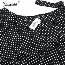 Load image into Gallery viewer, One Shoulder Polka-dot Ruffle Blouse