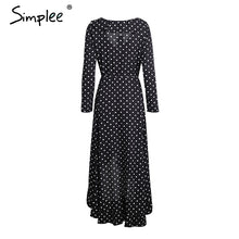 Load image into Gallery viewer, Polka-dot Ruffle Wrap Long Dress