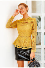 Load image into Gallery viewer, Elegant Lace Hollow Out Peplum