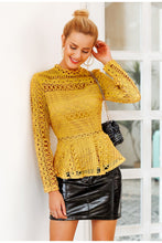 Load image into Gallery viewer, Elegant Lace Hollow Out Peplum