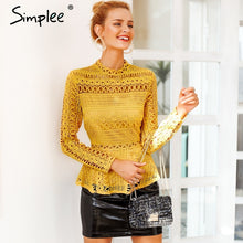 Load image into Gallery viewer, Elegant Lace Hollow Out Peplum