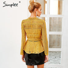 Load image into Gallery viewer, Elegant Lace Hollow Out Peplum