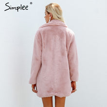 Load image into Gallery viewer, Elegant Shaggy Faux Fur Coat