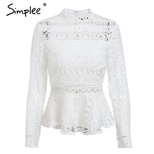 Load image into Gallery viewer, Elegant Lace Hollow Out Peplum