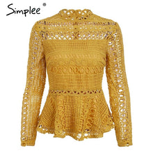 Load image into Gallery viewer, Elegant Lace Hollow Out Peplum