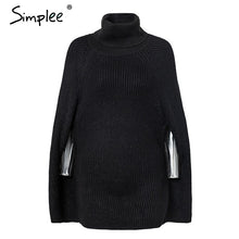 Load image into Gallery viewer, Knitted Turtleneck Cloak Casual Pullover