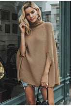 Load image into Gallery viewer, Knitted Turtleneck Cloak Casual Pullover