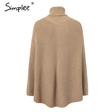 Load image into Gallery viewer, Knitted Turtleneck Cloak Casual Pullover