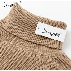 Knitted Turtleneck Cloak Casual Pullover